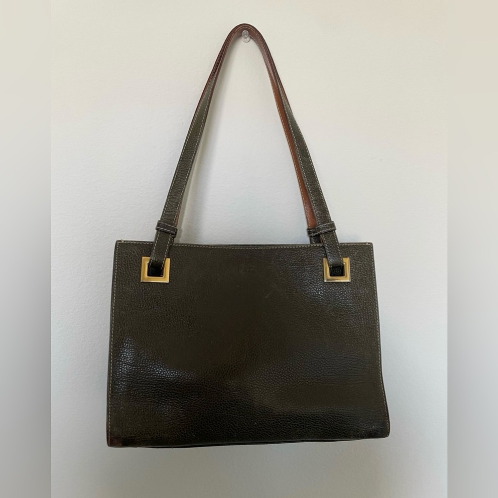 Kate Spade Vintage Olive Green Structured Leather Purse